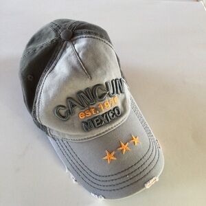 Caribbean Side Cancun Mexico Destination Distressed Adjustable baseball Cap